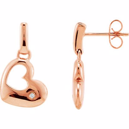 68533:100:P .015 CTW Diamond Heart Dangle Earrings