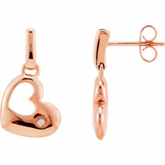68533:100:P .015 CTW Diamond Heart Dangle Earrings