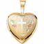 190055:702:P Gold Plated Sterling Silver Cross Heart Locket with Epoxy
