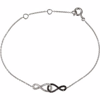 650236:600:P 1/5 CTW Black & White Diamond Infinity 5.75 - 6.75" Bracelet