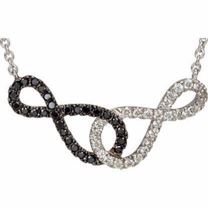 650237:600:P 1/5 CTW Black & White Diamond Infinity 16" Necklace