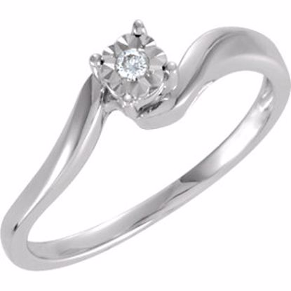 650003:103:P Sterling Silver .03 CT Diamond Illusion Engagement Ring Size 8