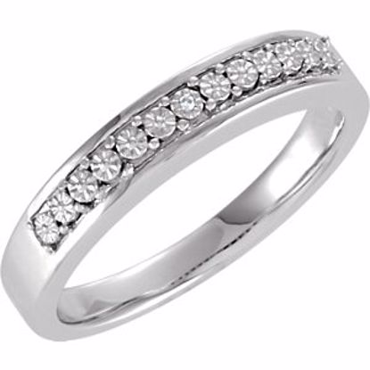 650025:106:P Sterling Silver .003 CTW Diamond Illusion Band Size 9
