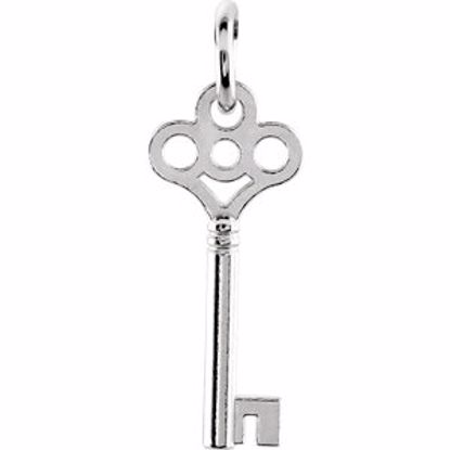 85465:10010:P 14kt White Key Charm with Jump Ring