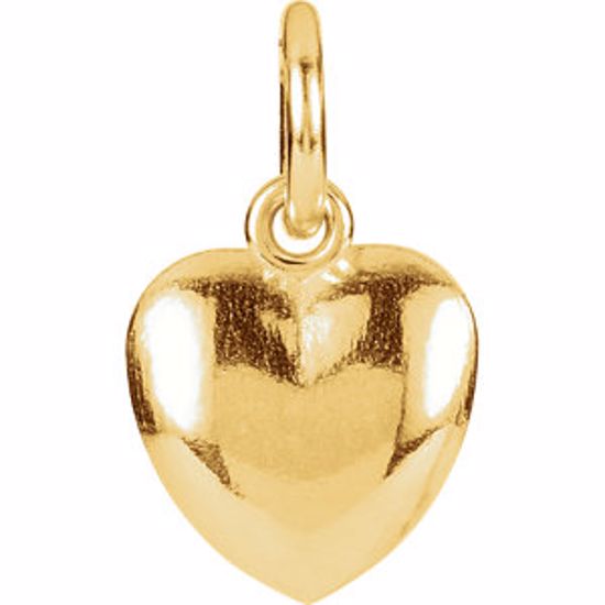 85466:10020:P 14kt Yellow 15.5x8.9mm Puffed Heart Charm with Jump Ring