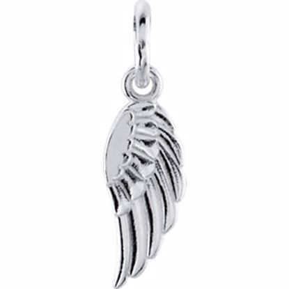 R45320:10010:P 14kt White Angel Wing Charm with Jump Ring