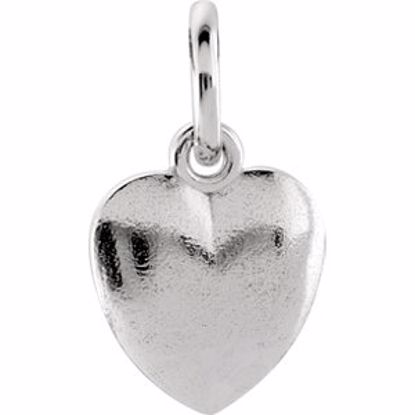 85466:10010:P 14kt White 15.15x8.9mm Puffed Heart Charm with Jump Ring