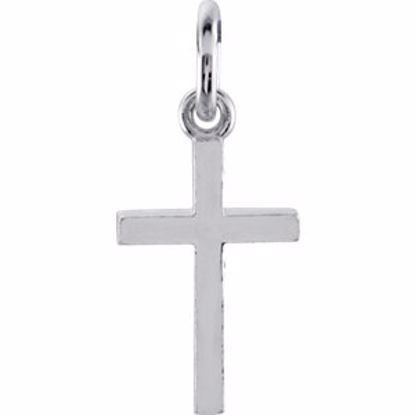 R45321:10010:P 14kt White Cross Charm with Jump Ring