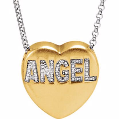 650271:104:P .015 CTW Diamond "Angel" Heart Necklace 