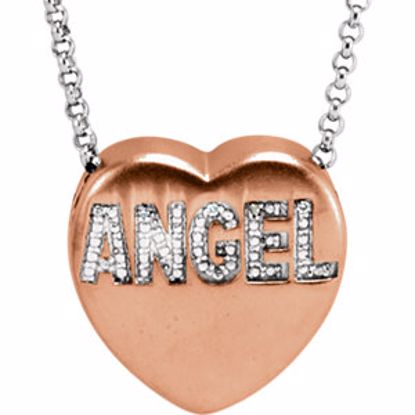 650271:105:P .015 CTW Diamond "Angel" Heart Necklace 