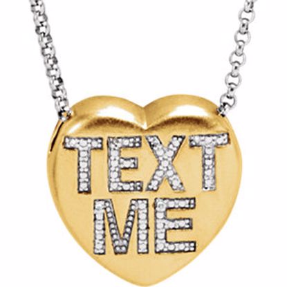 650271:119:P .02 CTW Diamond "Text Me" Heart Necklace 