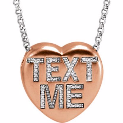 650271:120:P .02 CTW Diamond "Text Me" Heart Necklace 