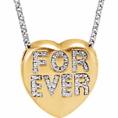 650271:122:P .02 CTW Diamond "Forever" Heart Necklace 