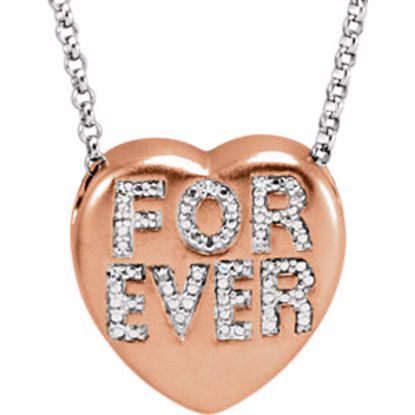 650271:123:P .02 CTW Diamond "Forever" Heart Necklace 