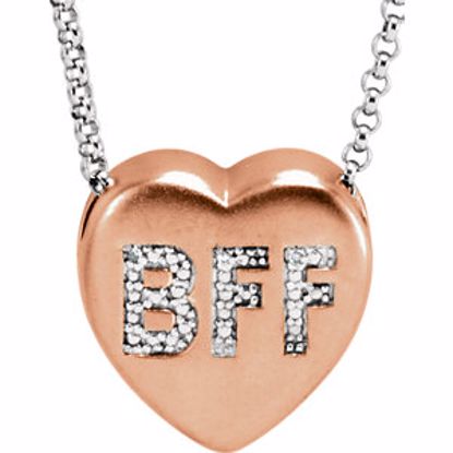 650271:129:P .007 CTW Diamond "BFF" Heart Necklace 