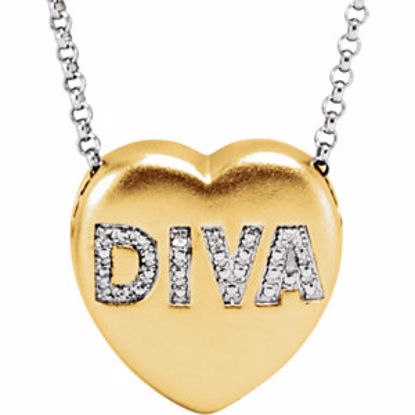 650271:134:P .01 CTW Diamond "Diva" Heart Necklace 