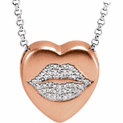 650271:141:P .02 CTW Diamond Lips Heart Necklace 