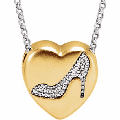 650271:149:P .015 CTW Diamond "Shoe" Heart Necklace 