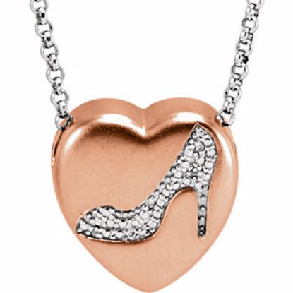 650271:150:P .015 CTW Diamond "Shoe" Heart Necklace 
