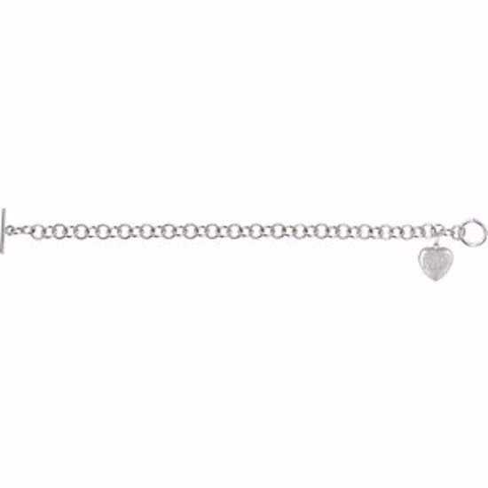 650280:637:P .01 CTW Diamond "Fab" Heart Charm on 7.5" Bracelet