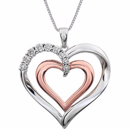 650194:100:P Two-Tone Diamond Heart Necklace 