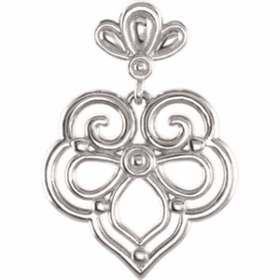 85591:1001:P Sterling Silver Decorative Dangle Pendant 