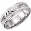 51163:105:P Sterling Silver & 10kt White 7mm Precious Bond® Band Size 11