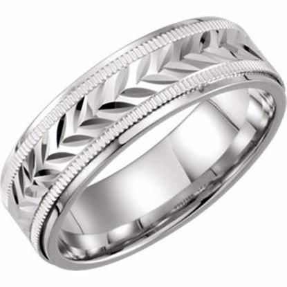 51163:106:P Sterling Silver & 10kt White 7mm Precious Bond® Band Size 12