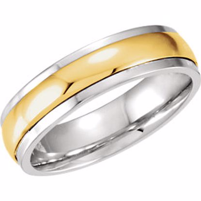51162:102:P Sterling Silver & 10kt Yellow 5mm Two-Tone Comfort Fit Band