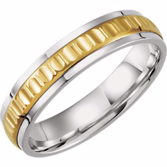 51164:104:P Sterling Silver & 10kt Yellow 7mm  Precious Bond® Band Size 10 