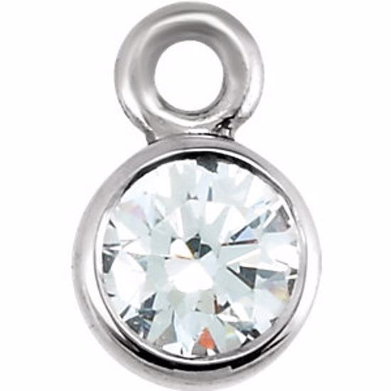 28548:1052:P 14kt White .07 CTW Diamond Micro Bezel Dangle
