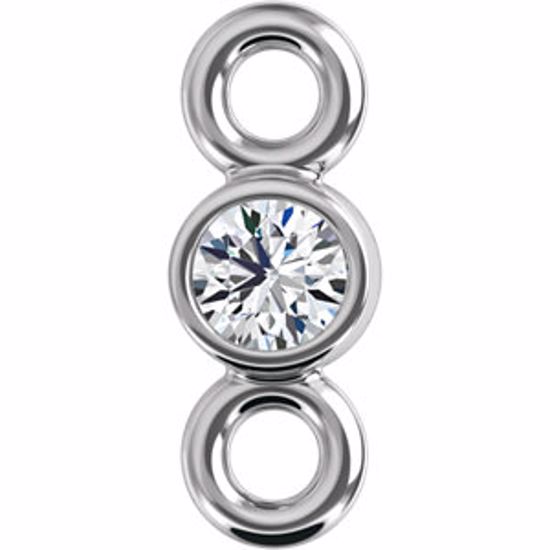 28549:1049:P 14kt White .015 CTW Diamond Micro Bezel Link 