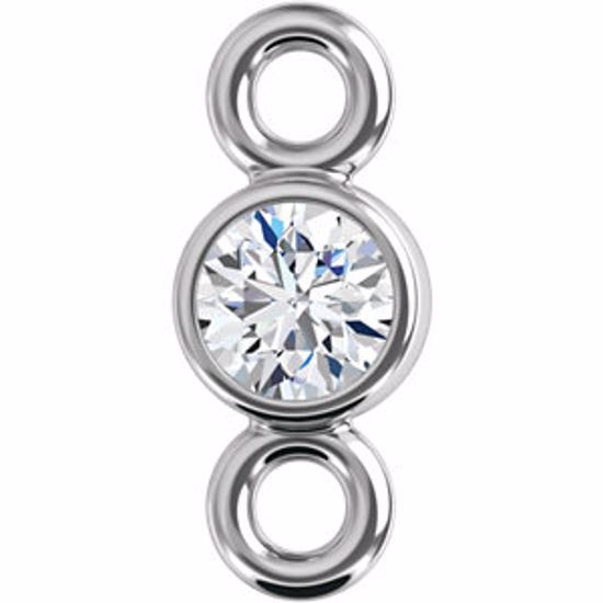 28549:1051:P 14kt White .06 CTW Diamond Micro Bezel Link 