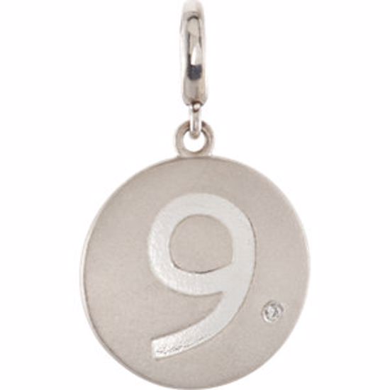 85542:60009:P .005 CTW Diamond Number "9" Disc Charm