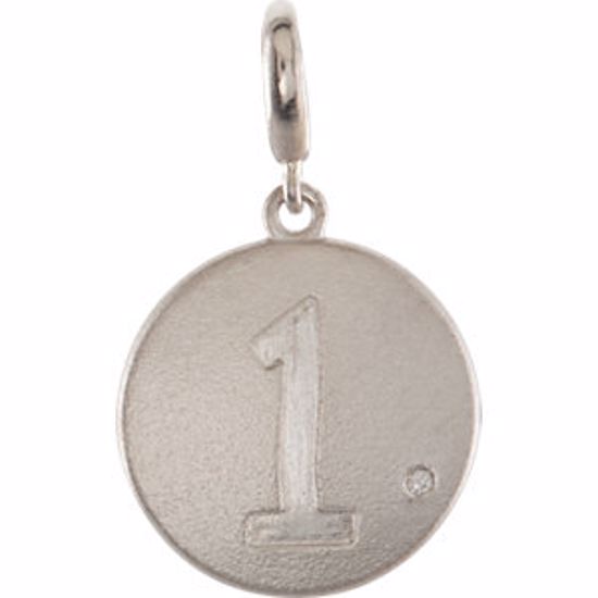 85542:60001:P .005 CTW Diamond Number "1" Disc Charm