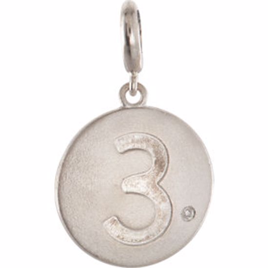 85542:60003:P .005 CTW Diamond Number "3" Disc Charm