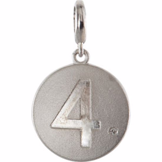 85542:60004:P .005 CTW Diamond Number "4" Disc Charm