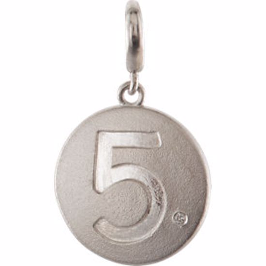 85542:60005:P .005 CTW Diamond Number "5" Disc Charm