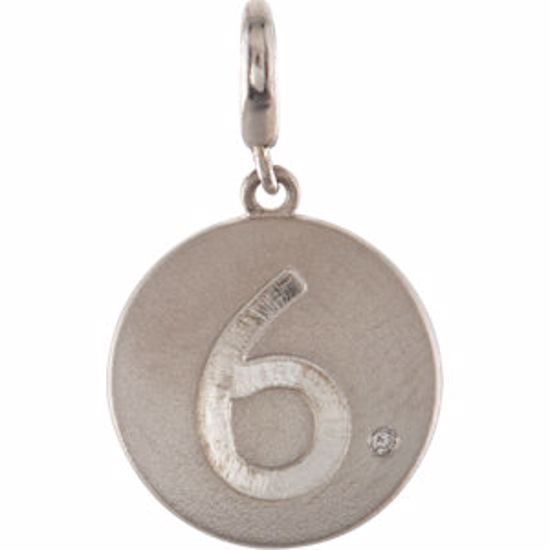85542:60006:P .005 CTW Diamond Number "6" Disc Charm