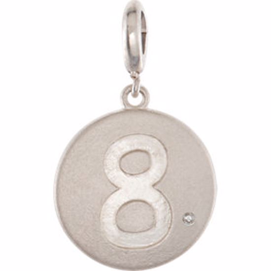 85542:60008:P .005 CTW Diamond Number "8" Disc Charm