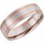 50073:179003:P 14kt White & Rose 7mm Comfort-Fit Band Size 9