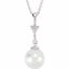 650697:600:P 14kt White .01 CTW Diamond and Freshwater Cultured Pearl 18" Necklace
