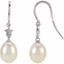 650702:101:P 14kt White Freshwater Cultured Pearl Star Dangle Earrings