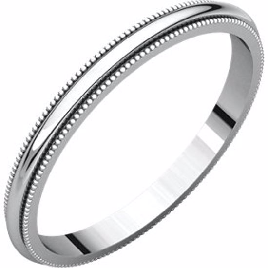 MG6.5:627:P 14kt White 2mm Milgrain Band