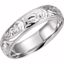 50066:145027:P 14kt White 6mm Hand Engraved Band Size 13