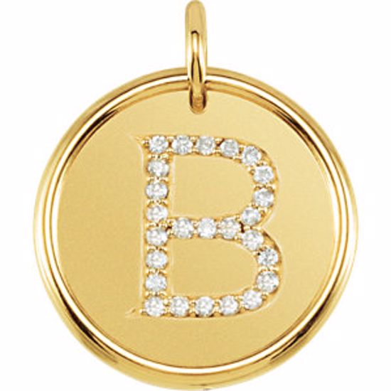 85088:10510:P Vermeil 1/8 CTW Diamond Initial "B" Pendant