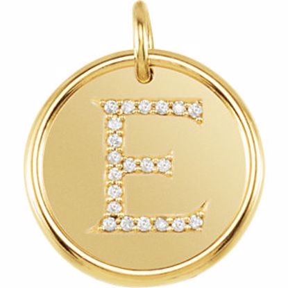85088:10470:P Vermeil 1/10 CTW Diamond Initial "E" Pendant