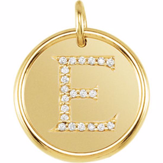 85088:10470:P Vermeil 1/10 CTW Diamond Initial "E" Pendant