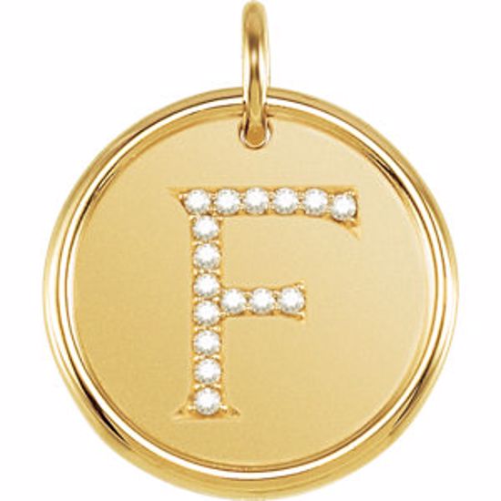 85088:10550:P Vermeil .08 CTW Diamond Initial "F" Pendant