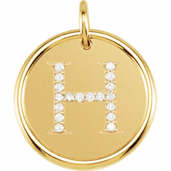85088:10390:P Vermeil 1/10 CTW Diamond Initial "H" Pendant